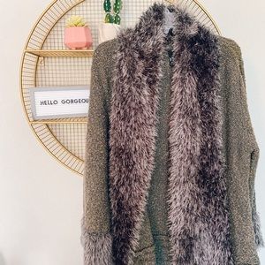 fuzzy cardigan